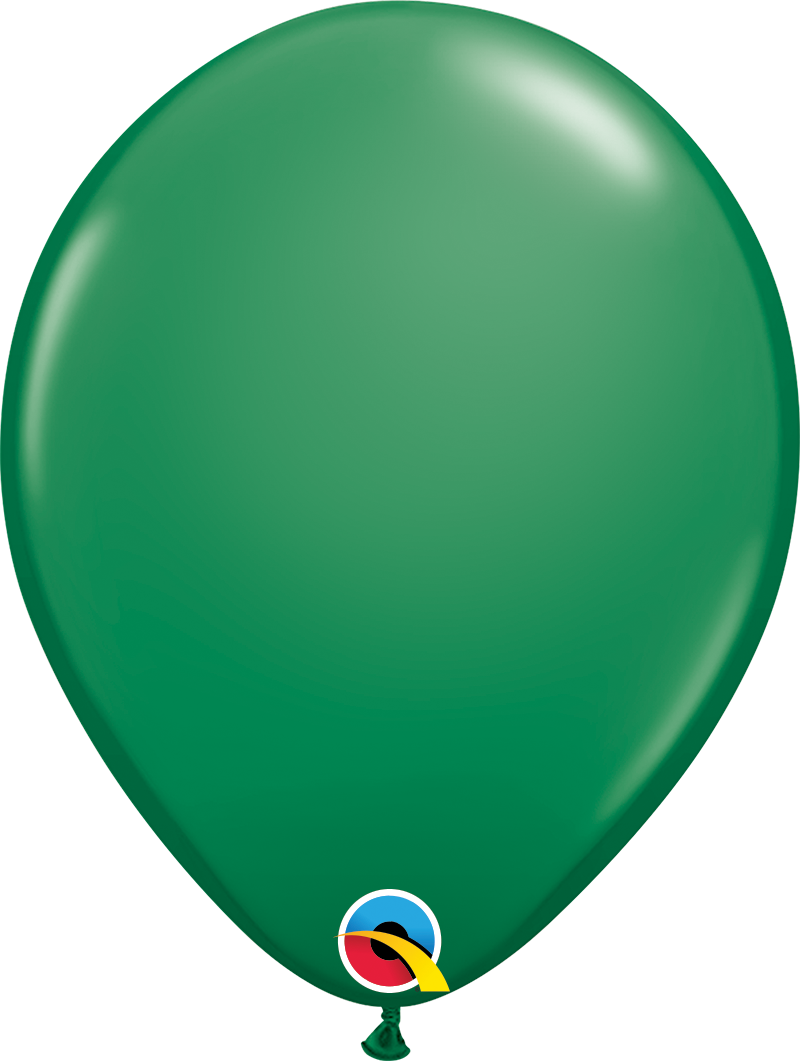 Qualatex Latex Standard Green 11" Helium Quality Balloons, 100 Pack
