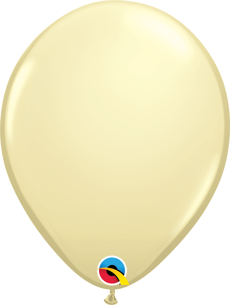 Qualatex Latex Fashion Ivory Silk 11" Helium Quality Balloons, 100 Pack