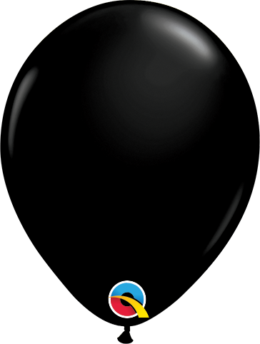 Qualatex Latex Fashion Onyx Black 5" Helium Quality Balloons, 100 Pack