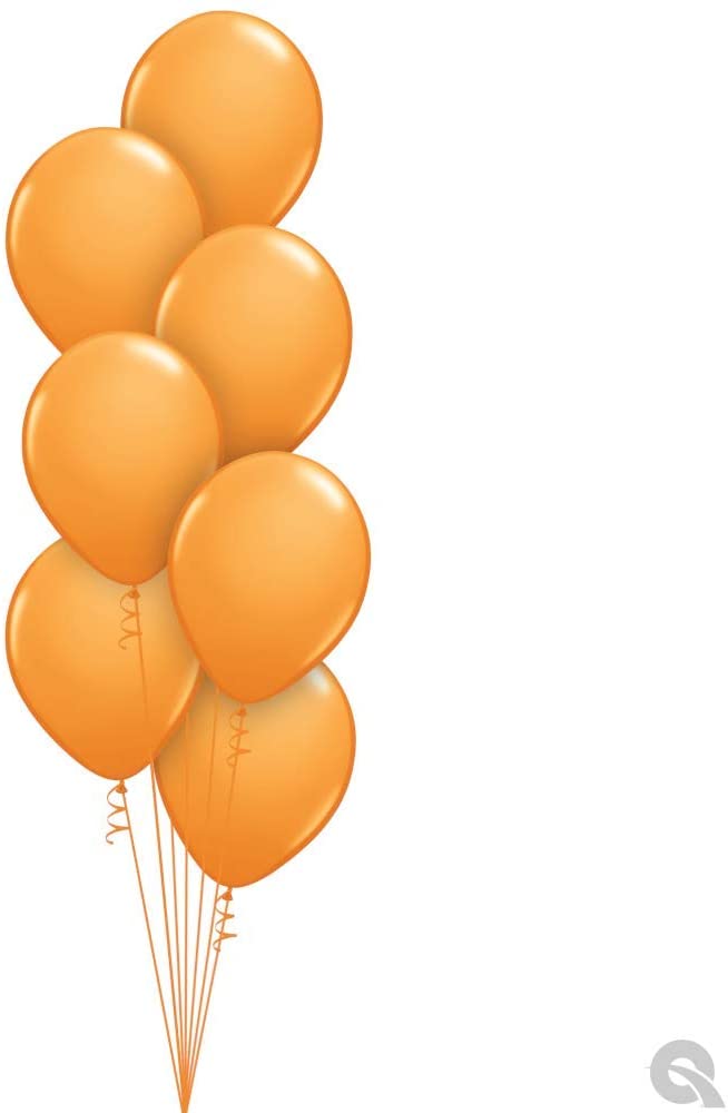Qualatex Latex Standard Orange 11" Helium Quality Balloons, 100 Pack