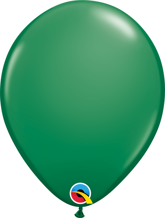 Qualatex Latex Standard Green 11" Helium Quality Balloons, 100 Pack