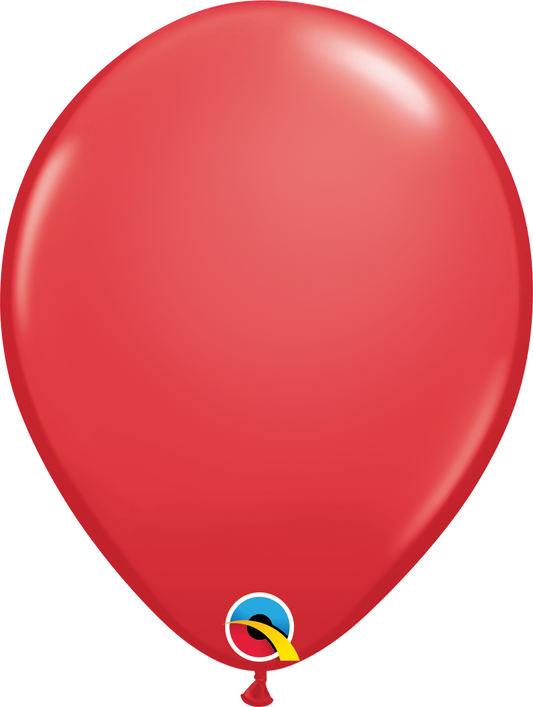 Qualatex Latex Standard Red 11" Helium Quality Balloons, 100 Pack