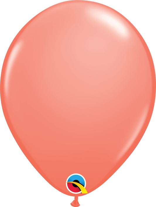 Qualatex Latex Fashion 5 inch Coral Helium Quality Balloons, 100 pack