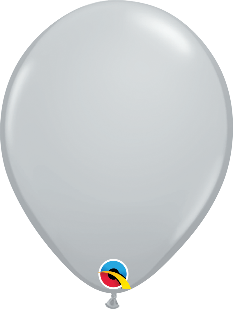 Qualatex Latex Fashion Gray 11" Helium Quality Balloons, 100 Pack