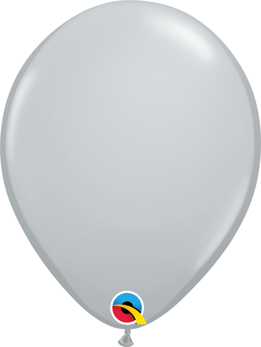 Qualatex Latex Fashion Gray 11" Helium Quality Balloons, 100 Pack