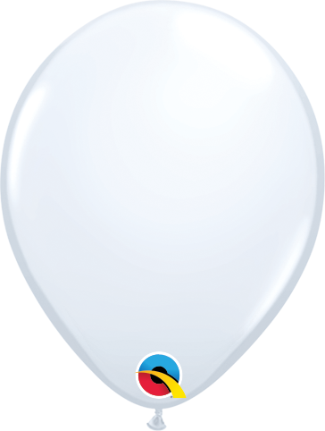 Qualatex Latex Standard White 5" Helium Quality Balloons, 100 Pack