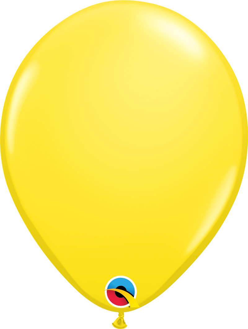 Qualatex Latex Standard Yellow 11" Helium Quality Balloons, 100 Pack