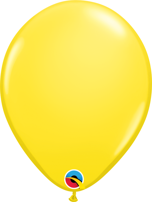 Qualatex Latex Standard Yellow 5" Helium Quality Balloons, 100 Pack